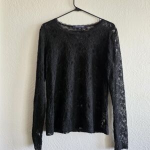 French Connection Black Lace Blouse